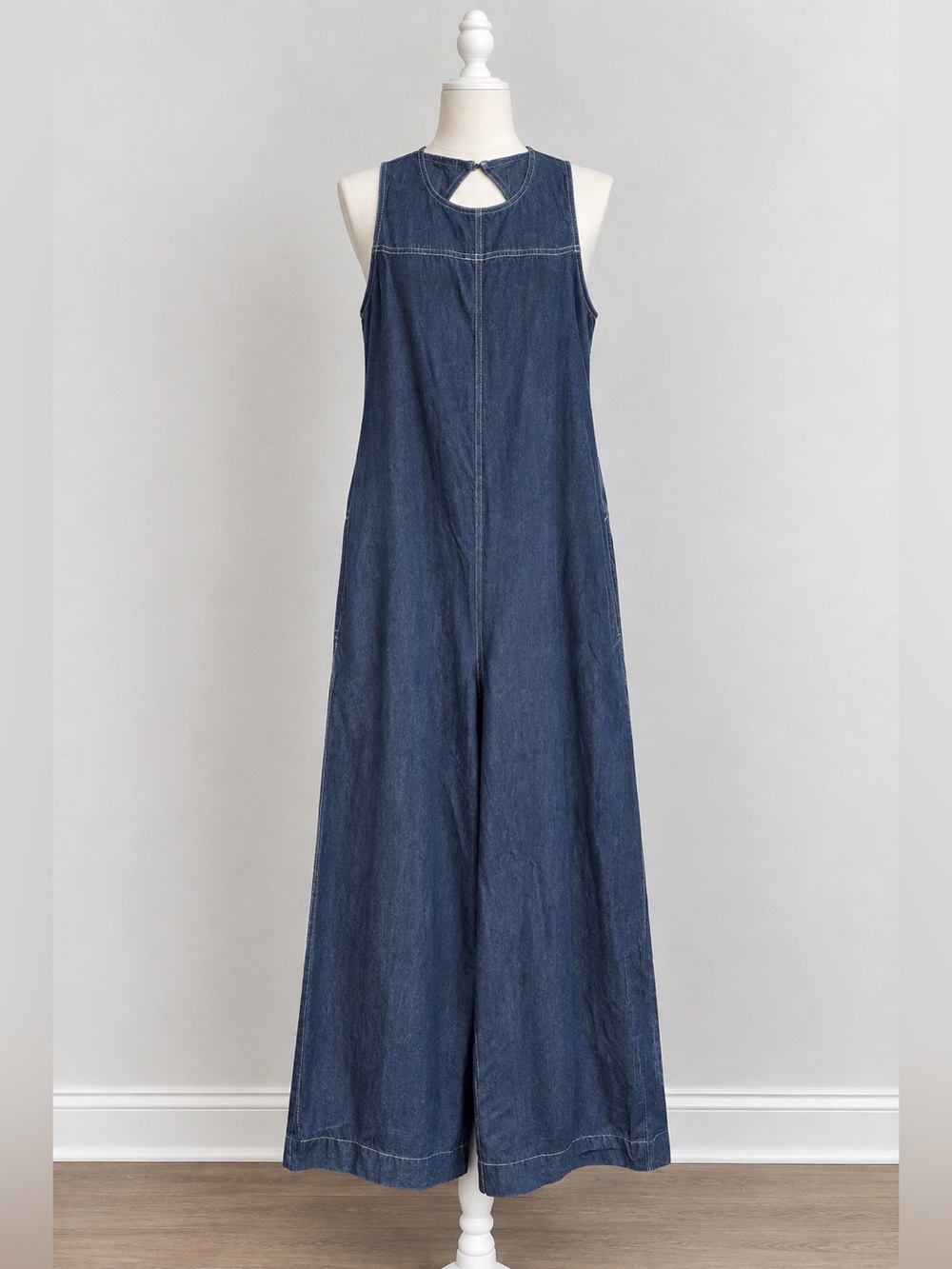 Free People We The Free Do No Wrong Denim Jumpsuit Size Medium